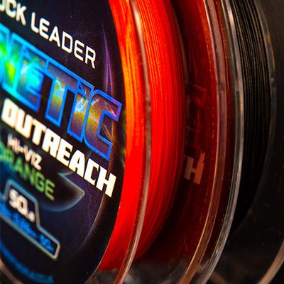 KINETIC OUTREACH SHOCK LEADERS - 50lb 50m Orange 0.26mm
