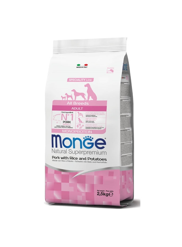 Monge Adult Maiale con Riso e Patate – Cibo Completo per Cani | Tancho‑Shop
