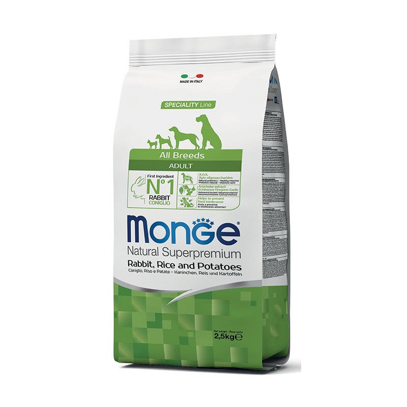 Monge All Breeds Adult Coniglio, Riso e Patate – Cibo Completo per Cani | Tancho‑Shop