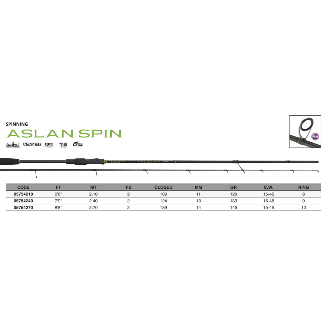 Aslan Spin con Anelli – Canna Spinning