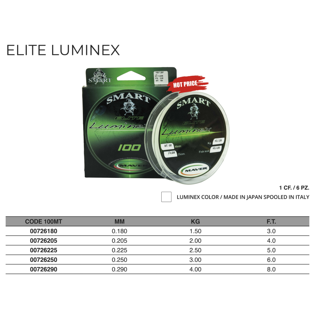Elite Luminex 100m Monofilament