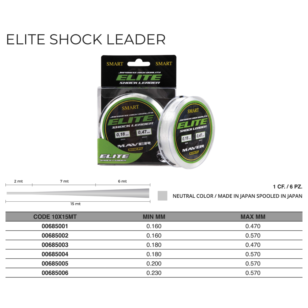 Monofilo Elite Shock Leader 10x15m