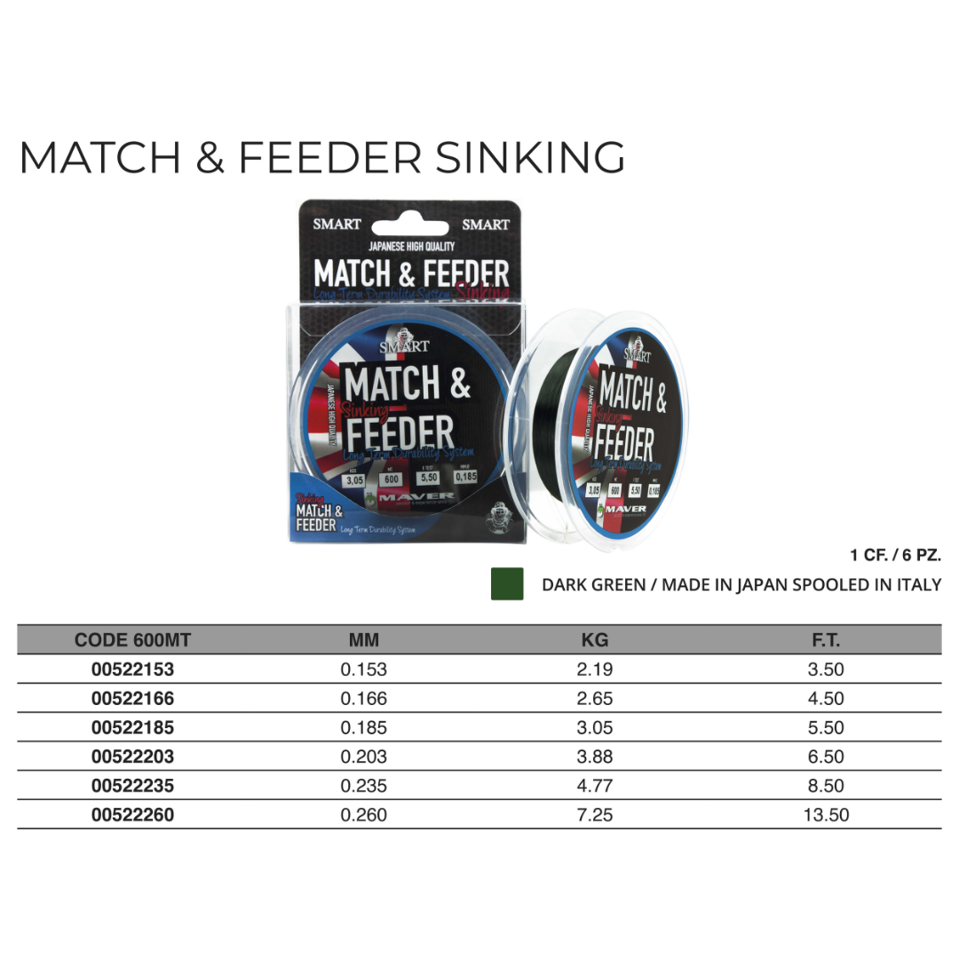 MONOFILO MATCH & FEEDER SINKING 600M
