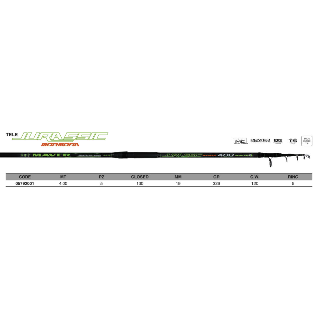 JURASSIC MORMORA 4M 120G CON ANELLI – CANNA SURF CASTING