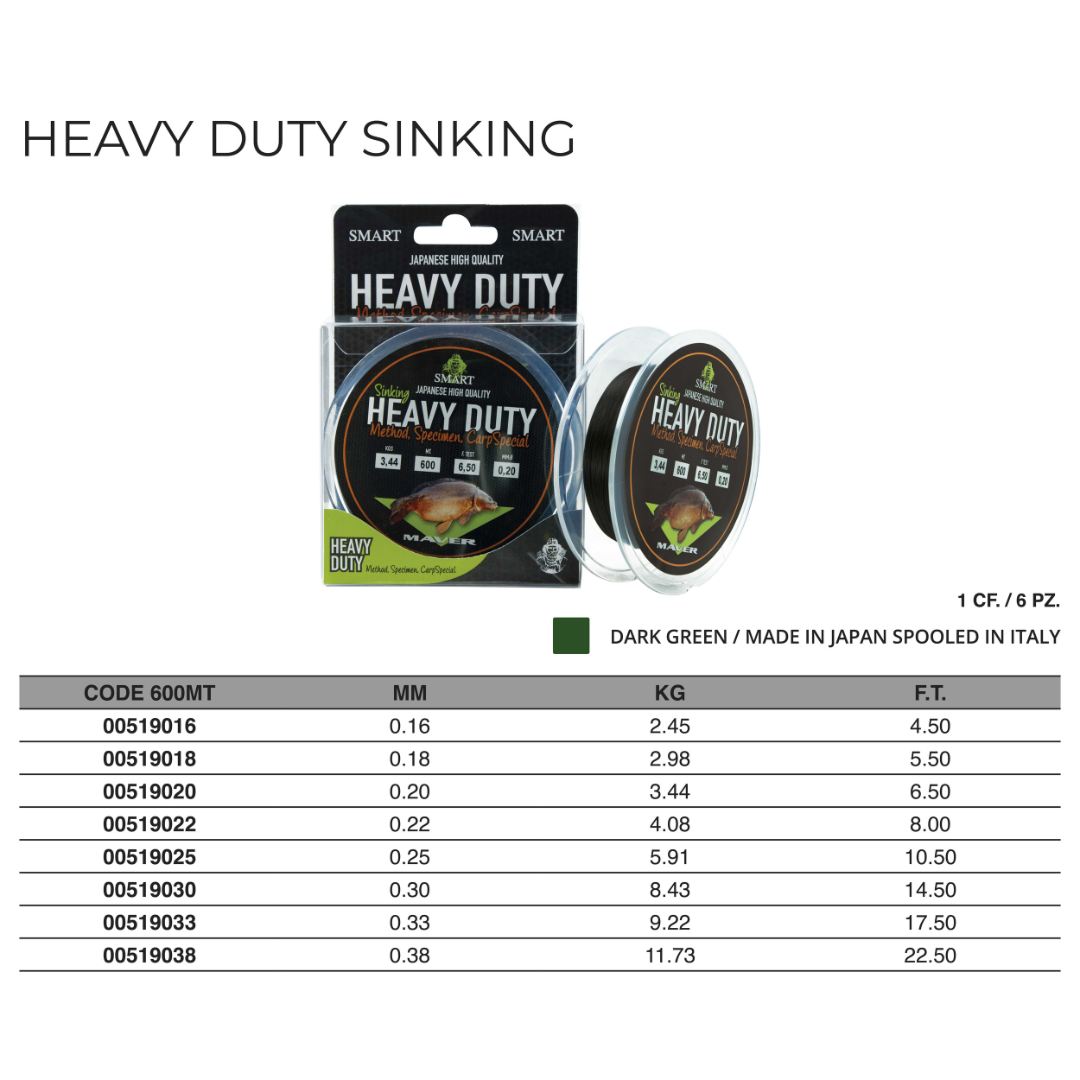 MONOFILO HEAVY DUTY SINKING 600M
