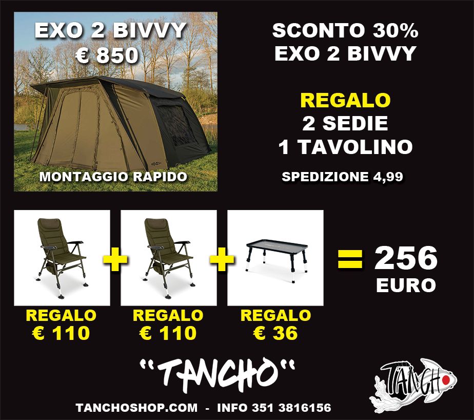 EXO 2 Bivvy + 2 Sedie & Tavolino in Omaggio