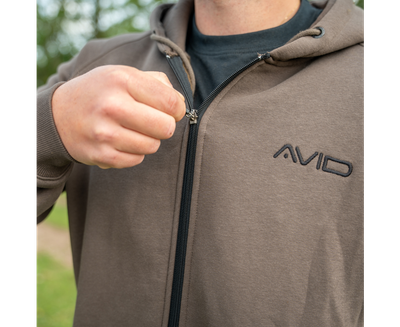 HOODIE MET SAMENGESTELDE RITS (BRUIN)