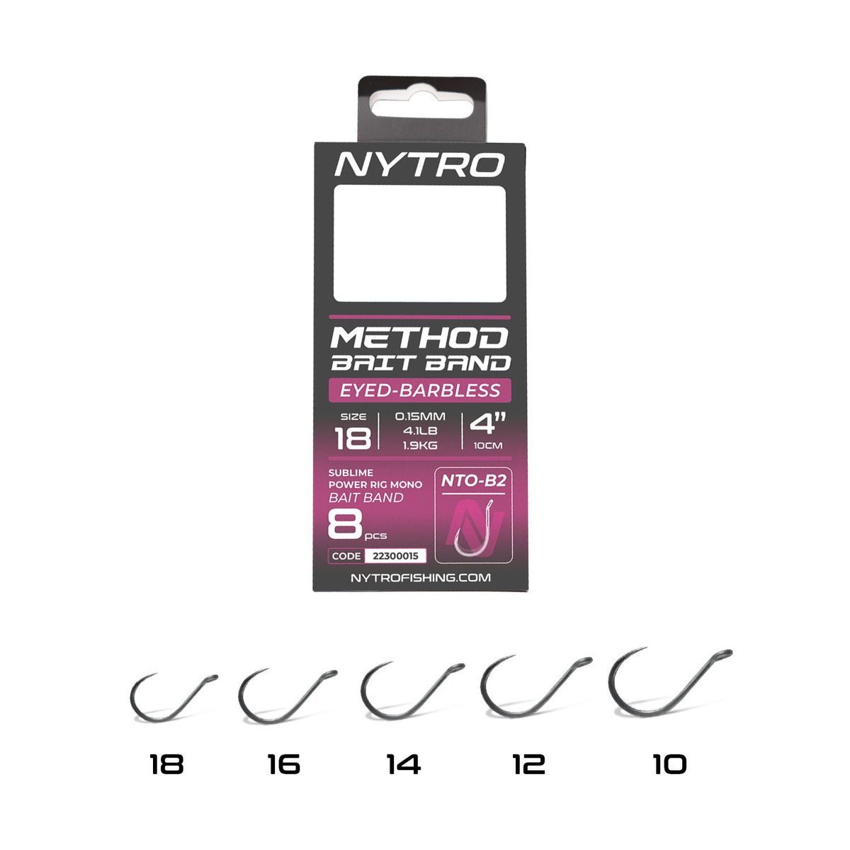 NTO-B2 BARBLESS METHOD LATEX BAIT BAND READY TIED RIGS
