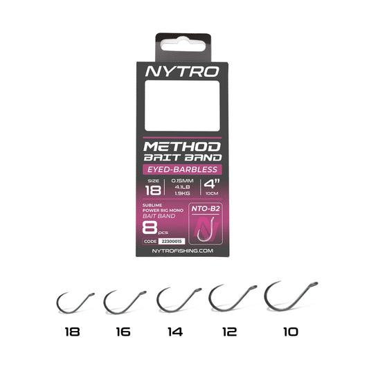 NTO-B2 BARBLESS METHOD LATEX BAIT BAND READY TIED RIGS
