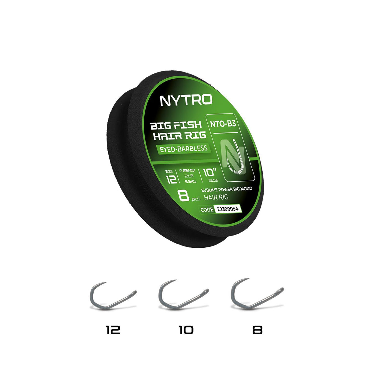 NTO-B3 BARBLESS BIG FISH MONO HAIR READY TIED RIGS