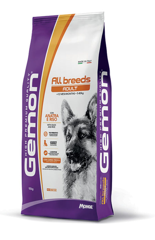 Gemon Adult Anatra e Riso – Crocchette Complete per Cani