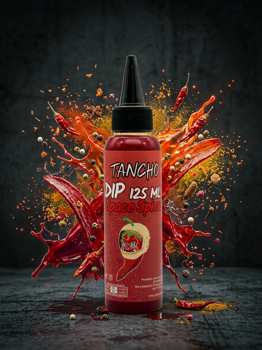 Dip Space Spice Rosso Fluo 125ml – Aroma Spezie Intense per Esche | Tancho Shop