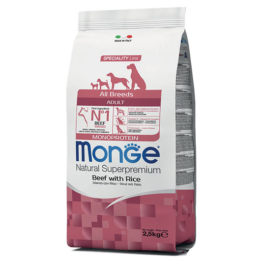 Monge All Breeds Adult Manzo con Riso – Cibo Completo per Cani | Tancho‑Shop