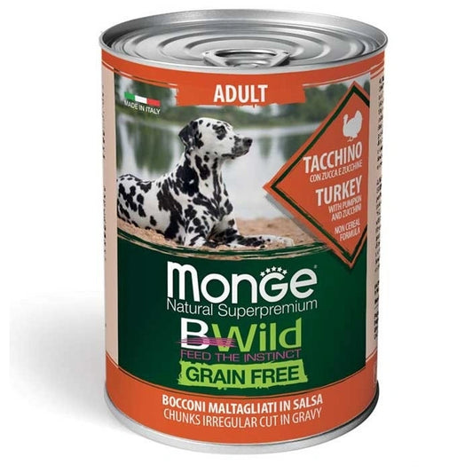 Monge BWild Adult Tacchino con Zucca e Zucchine – Cibo Grain Free per Cani | Tancho‑Shop