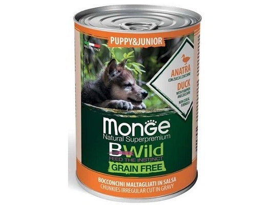 Monge BWild Junior Anatra con Zucca e Zucchine – Cibo Grain Free per Cuccioli | Tancho‑Shop