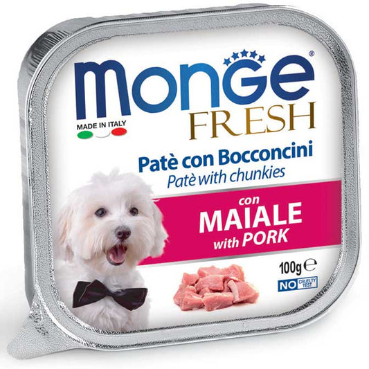 Monge Fresh Maiale 100g – Paté Bocconcini per Cani | Tancho shop