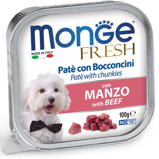 Monge Fresh Manzo 100g – Paté Bocconcini per Cani | Tancho Shop