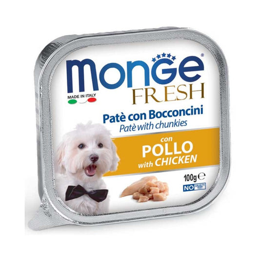 Monge Fresh Pollo 100g – Paté Bocconcini per Cani