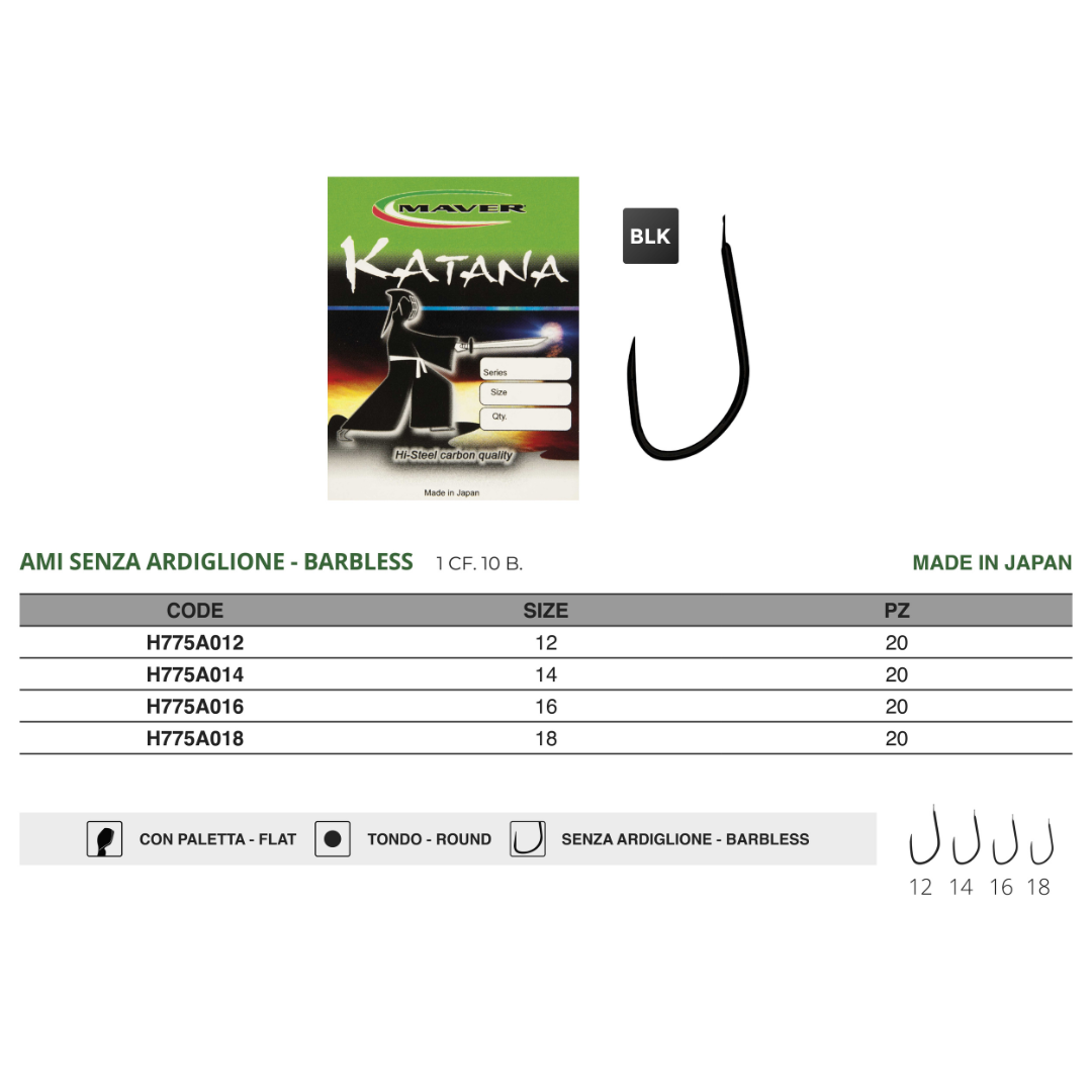Amo Katana H775 Barbless Black