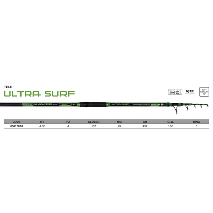 ULTRA TELE SURF ROD WITH 4M RINGS – 150G