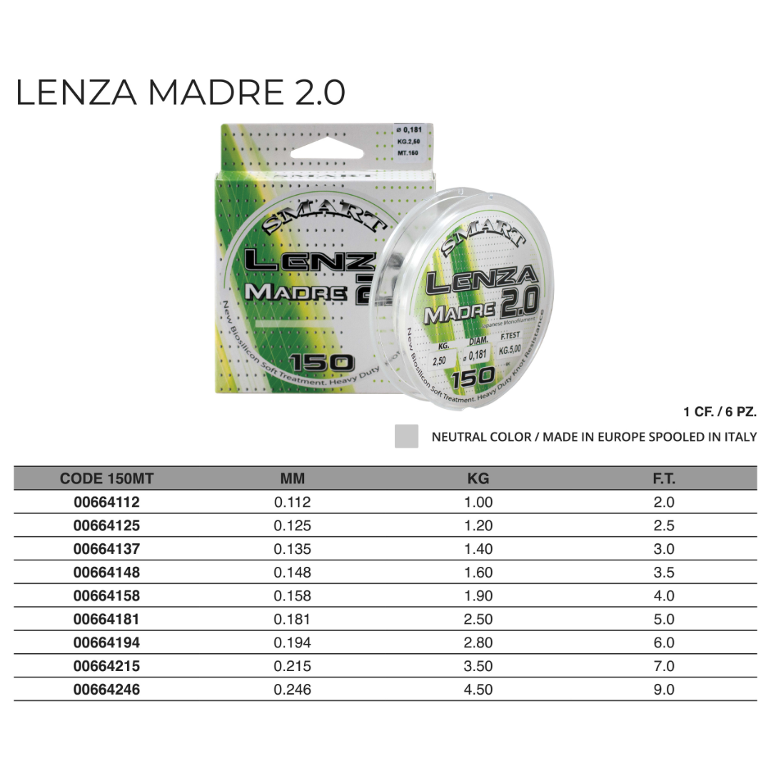 Monofilo Lenza Madre 2.0 150m