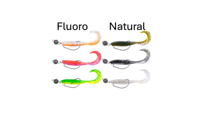 Zebco Demonic Curly Tails 7,5 cm Fluoro e Natural
