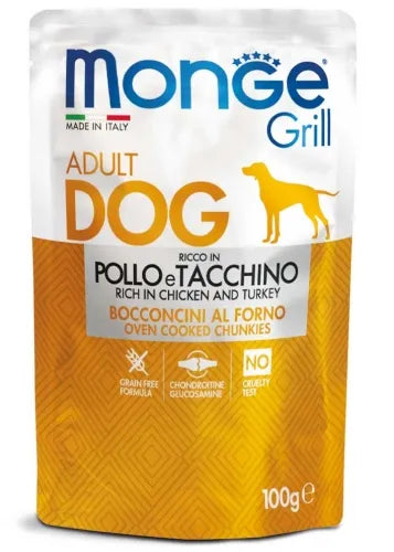 Monge grill chicken and turkey pouches 