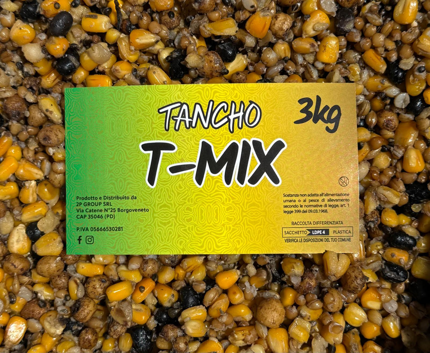 T-mix - Mix Granaglie Alta Qualità 3kg – Mais, Tigher Nut, Canapa e Altri Semi per Carpfishing | Tancho Shop