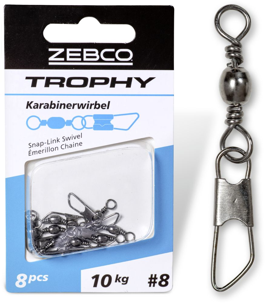 Zebco Trophy Snap Link Swivel moschettone con girella